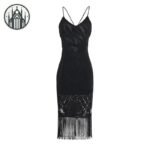 Robe Gothique Velours Bretelles Croisées — Univers Gothique