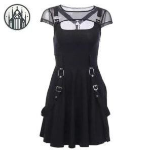 Robe Gothique Courte Noire Polyester — Univers Gothique