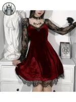 Robe Gothique Velours Dentelle Noire — Univers Gothique (vue 2)