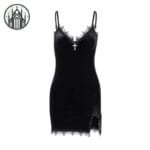 Robe Gothique Vintage élégante En Velours Et Dentelle - s