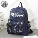 Sac à Dos En Coton Unisexe Avec Fermeture éclair Capacité De 20-35 l - Bleu
