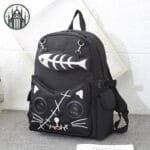 Sac à Dos En Coton Unisexe Avec Fermeture éclair Capacité De 20-35 l - Noir