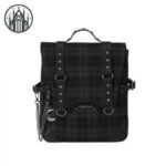 Sac à Dos Gothique Carreaux Gris — Univers Gothique (vue 2)