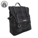 Sac à Dos Gothique Carreaux Gris — Univers Gothique (vue 3)