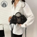 Sac à Main Gothique Avec Surimpression Araignée En Perles