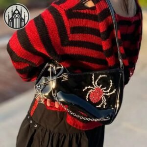 Sac Bandoulière Gothique Cuir Verni — Univers Gothique