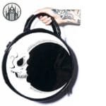 Sac à Main Gothique En Forme Ronde: Lune Et Tête De Mort - Lune