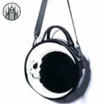 Sac à Main Gothique En Forme Ronde: Lune Et Tête De Mort - Lune