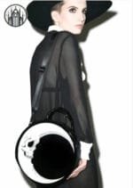 Sac à Main Gothique En Forme Ronde: Lune Et Tête De Mort - Lune