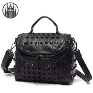 Sac Gothique Cuir Véritable Noir — Univers Gothique