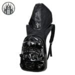 Sac En Cuir Crâne 3d: Durabilité Et Style! - Noir