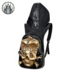 Sac En Cuir Crâne 3d: Durabilité Et Style! - Or
