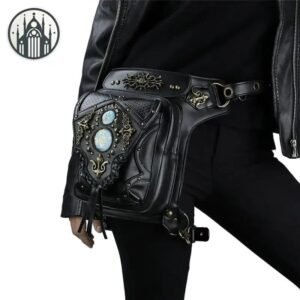 Sacoche Gothique Cuir Synthétique Rivet — Univers Gothique