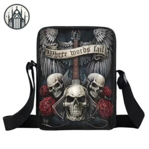 Sacoche Gothique Crâne Rock Nylon — Univers Gothique