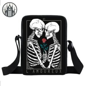 Sacoche Gothique Squelette Nylon — Univers Gothique