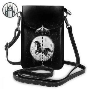 Sac Gothique Bandoulière Cuir Licorne — Univers Gothique