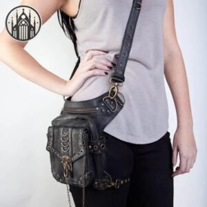 Sac Gothique Bandoulière Motard Crâne — Univers Gothique