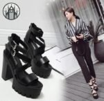 Sandales Gothiques Gladiator Lanières Noires — Univers Gothique (vue 3)