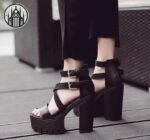 Sandales Gothiques Gladiator Lanières Noires — Univers Gothique (vue 5)