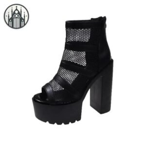 Sandales Gothiques Talons Hauts Maille — Univers Gothique
