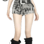 Short Gothique Streetwear Y2K Gris