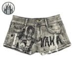 Short Gothique Punk Rétro En Polyester Imprimé Y2k - Tailles Variées - Livraison Gratuite - s