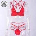 Soutien-gorge Gothique Noir En Dentelle - Lingerie Gothique Pour Femme - Rouge / s