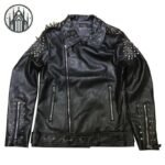 Veste Gothique Cuir Rivets Homme — Univers Gothique