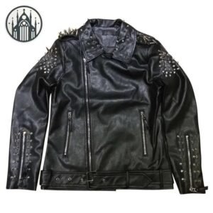 Veste Gothique Cuir Rivets Homme — Univers Gothique