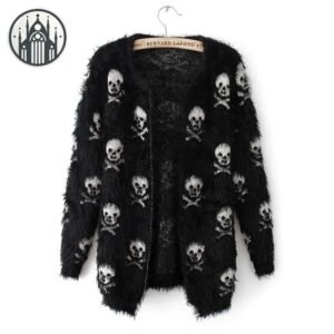 Sweat Gothique Tête Mort Fourrure — Univers Gothique