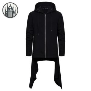 Gilet Gothique Long Noir Coton — Univers Gothique