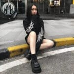 Sweat Gothique à épaule Confortable Et Souple