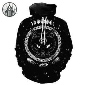 Sweat Gothique Chat Noir Coton Femme — Univers Gothique
