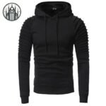 Sweat Gothique Manches Pliées Noir — Univers Gothique
