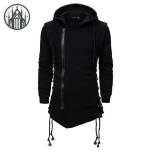 Gilet Gothique Fermeture Éclair Noir — Univers Gothique