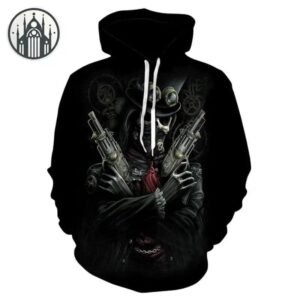 Haut Gothique Homme Death Pistol Capuche — Univers Gothique