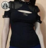 T-shirt Gothique à Dentelle De Qualité Supérieure