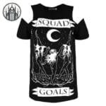 T-shirt Gothique Chat Noir De Qualité Supérieure - s