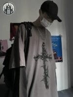 T-shirt Gothique Col Roulé En Coton Bio Ultra-doux