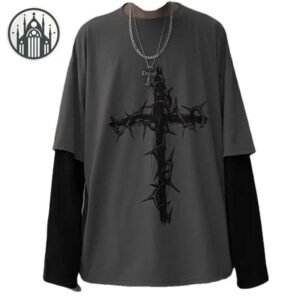 Haut Gothique Crucifix Lianes Polyester — Univers Gothique
