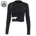 T-shirt Gothique Court à Manches Doux - Livraison Offerte - s