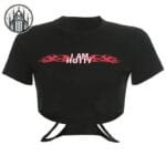 T-shirt Gothique Court En Spandex Polyester & Coton - Confort Doux Au Toucher - s