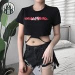 T-shirt Gothique Court En Spandex Polyester & Coton - Confort Doux Au Toucher