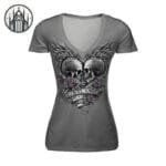 T-shirt Gothique En Coton Maillé De Qualité Supérieure - s