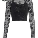 Haut Gothique Coton Polyester Noir