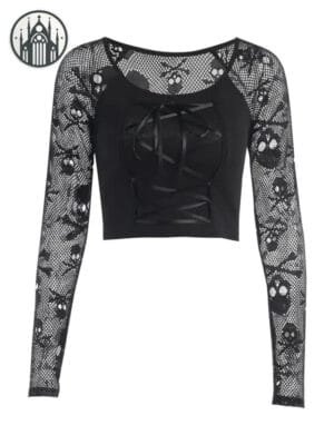 T-shirt Gothique En Coton Maillé & Polyester Confortable - s