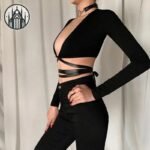 T-shirt Gothique Étoile Lacets Coton — Univers Gothique (vue 4)