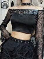 T-shirt Gothique Femme En Polyester De Qualité - m
