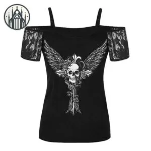T-shirt Gothique Gris Streetwear - s