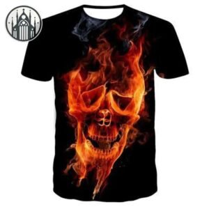 T-shirt Gothique Crâne 3D Homme Noir — Univers Gothique